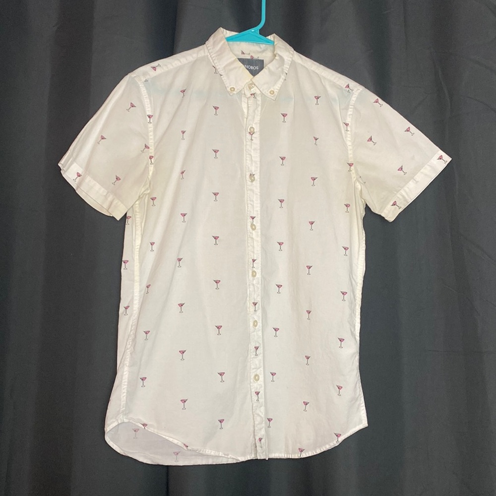 Bonobos slim fit riviera shirt size small in white with martini print
